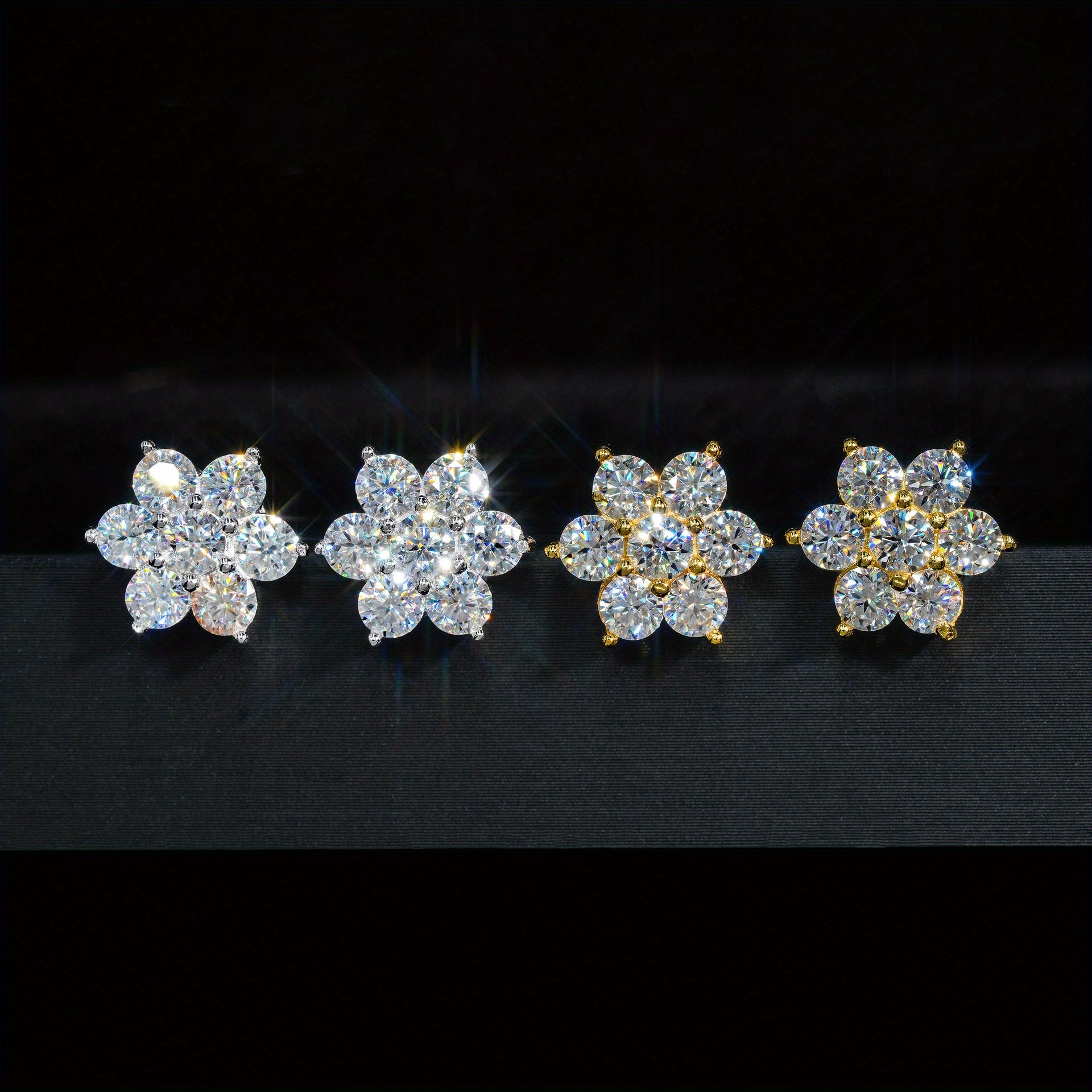 New Men's And Women's 3.5mm Hip Hop Jewellery 925 Sterling Silver Earrings With Moissanite Flower Earrings Party Event Men And Women Friends