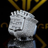 Crown Ring 925 Sterling Silvery Men'S Iced Out Round Cut Crown Rings Rapper Hip Hop Ring Engagement Jewelry AAA+