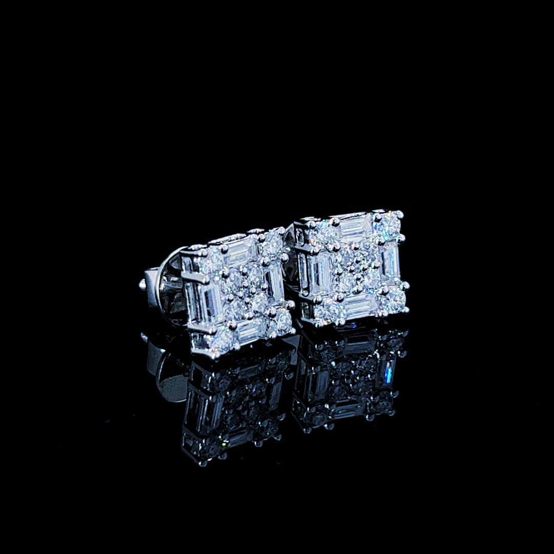 Earrings Vvs Diamond baguette 7ct. Flawless