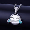 Glossy Happy Round Face Pendant Necklace Chain Gold Color Charm Men's Women