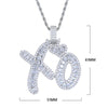 Letter XO Pendant Necklace Gold Silver Color AAA+ Charm Men