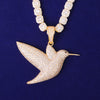 Anime Bird Pigeon Necklace Pendant Real Gold Plated AAA+ Women Charms