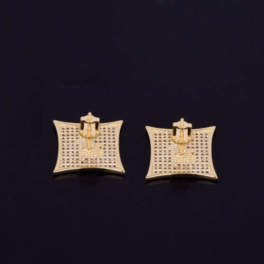 Religious Allah Gold Color Arabic Earrings AAA+  Stud Earring Men's 15mm