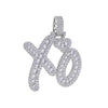 Letter XO Pendant Necklace Gold Silver Color AAA+ Charm Men