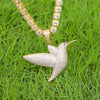 Anime Bird Pigeon Necklace Pendant Real Gold Plated AAA+ Women Charms