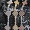 Moissanite Clover Tennis Lucky Bracelet 6.5~8.5inch Full Diamonds  Jewelry Personalized customization S925 Silver