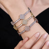 Moissanite Clover Tennis Lucky Bracelet 6.5~8.5inch Full Diamonds  Jewelry Personalized customization S925 Silver