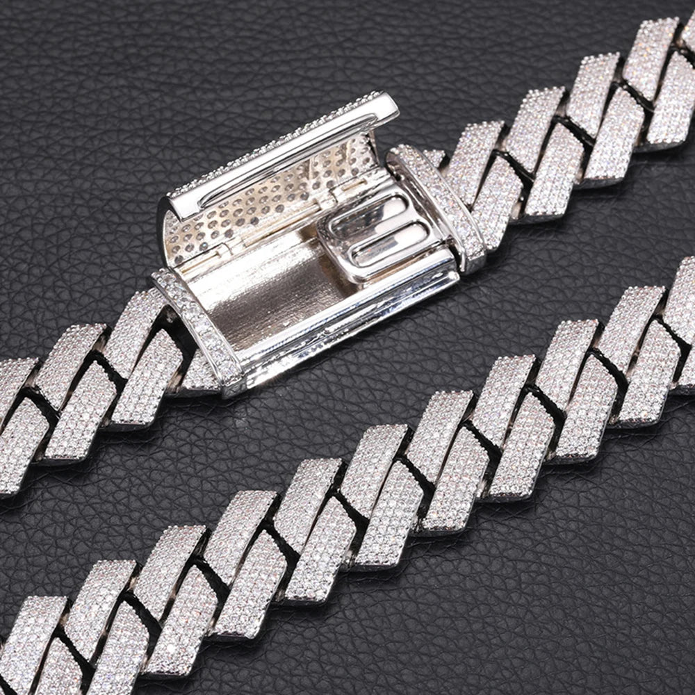 Big 20mm 4 Rows Iced Out Necklaces Cuban Link Chain Necklaces for Men Women Zircon Hip Hop Goth Choker Free Shipping