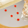 Five-Leaf Plum Blossom Necklace Woman Clover Elegant Pendant Charm Collarbone Chain Party Jewelry Gifts