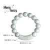 Jade Beads Bracelet Exquisite Fashion Fine Jewelry Natural Myanmar A-goods Jadeite Blessing Flower Pattern Curved Strip 13mm Ice