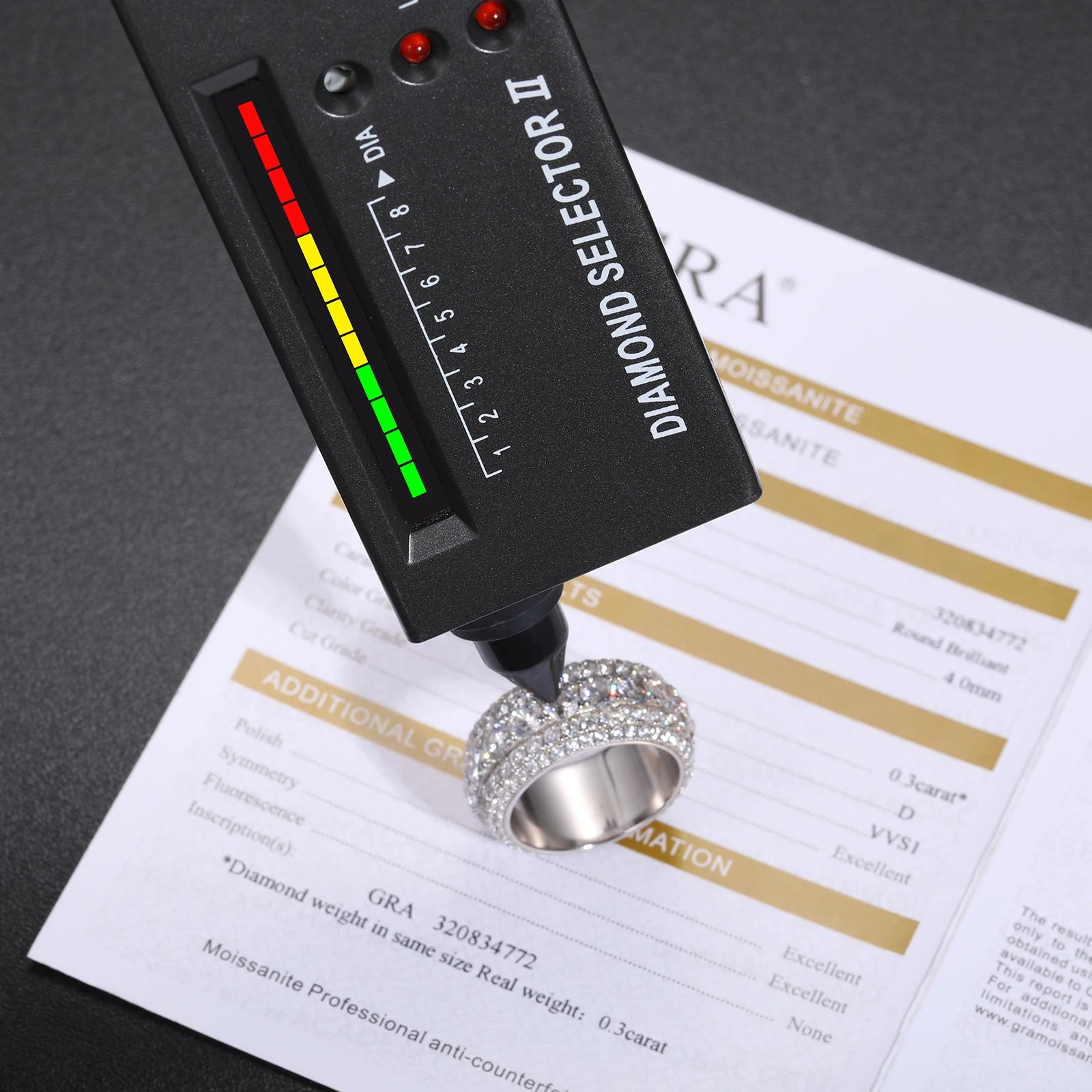 Luxury VVS1 3 Row 11mm Width Moissanite Ring In S925 Silver Ring  Jewelry Pave Setting With Certificate Fine Jewlery Gift