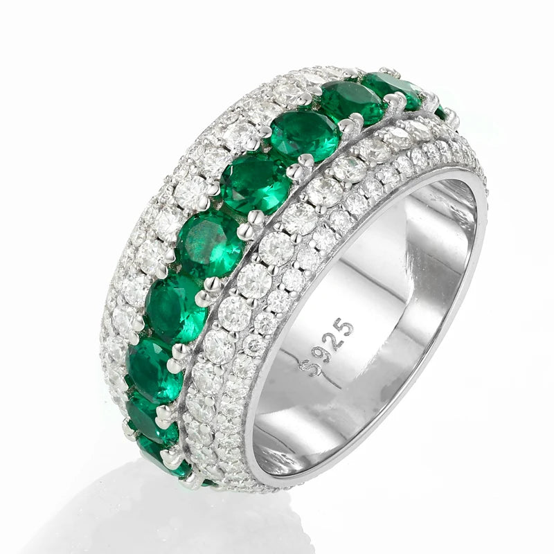 D VVS Moissanite Finger Rings Bling 925 Silver Rings For Women Men Engagement Party Jewelry