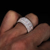 Luxury VVS1 3 Row 11mm Width Moissanite Ring In S925 Silver Ring  Jewelry Pave Setting With Certificate Fine Jewlery Gift