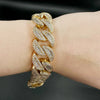 Iced Out Miami Cuban Link Bracelet for Men Prong Setting Real Gold Plated Cubic Zirconia