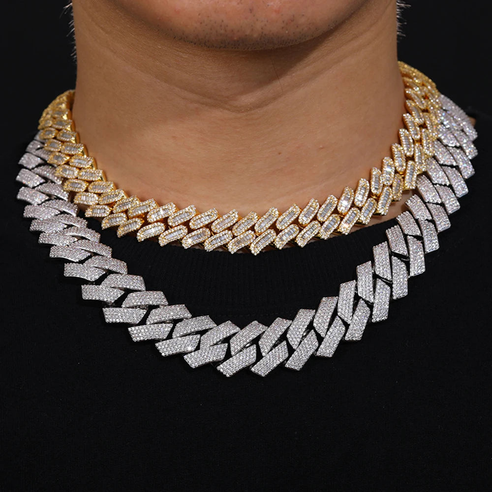 Big 20mm 4 Rows Iced Out Necklaces Cuban Link Chain Necklaces for Men Women Zircon Hip Hop Goth Choker Free Shipping