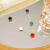 Five-Leaf Plum Blossom Necklace Woman Clover Elegant Pendant Charm Collarbone Chain Party Jewelry Gifts