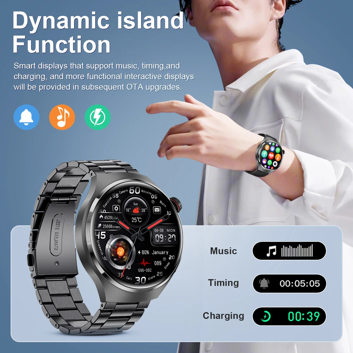 New For Huawei Xiaomi GT4 Pro Smart Watch Men NFC GPS Tracker AMOLED 360*360 HD Screen Heart Rate Bluetooth Call SmartWatch