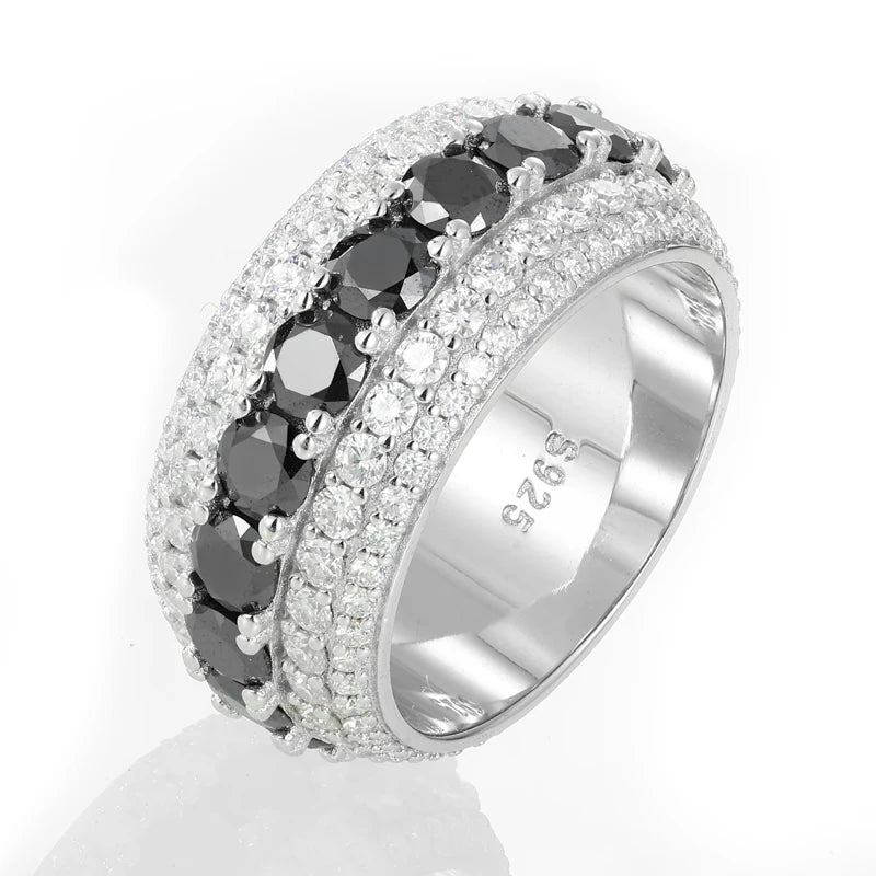 D VVS Moissanite Finger Rings Bling 925 Silver Rings For Women Men Engagement Party Jewelry