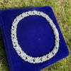 Iced Out Flower Necklace Cuban Link Chain for Women Prong Setting CZ Hip Hop Jewelry Chain AAA+