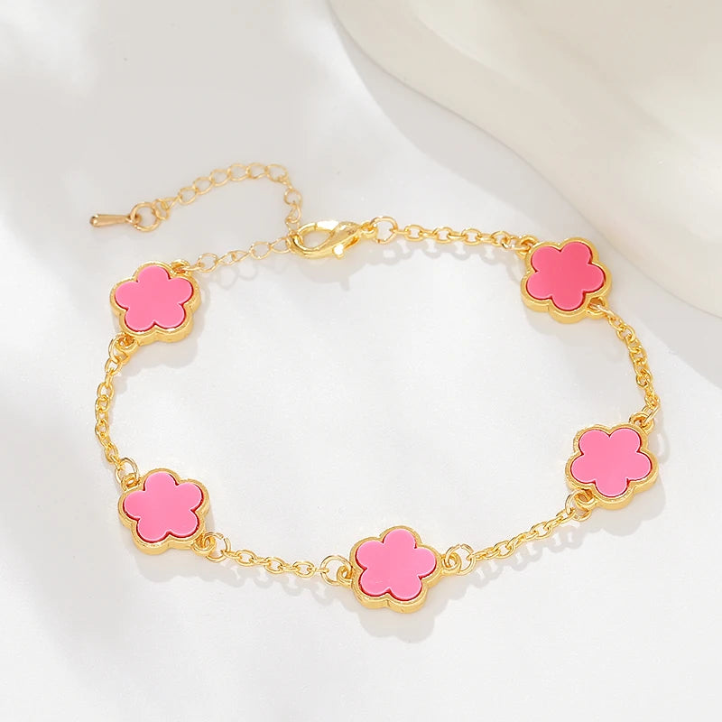 Luxury Classic Five Flower Bracelet Adjustable Five-Pointed Star Wristband Chain For Women Fashion Party Jewelry Gift Clover