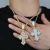 RoyalClarityCo Cross Pendant Necklace Gold Plated CZ AAA+ Religion Charm