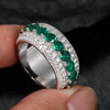 D VVS Moissanite Finger Rings Bling 925 Silver Rings For Women Men Engagement Party Jewelry
