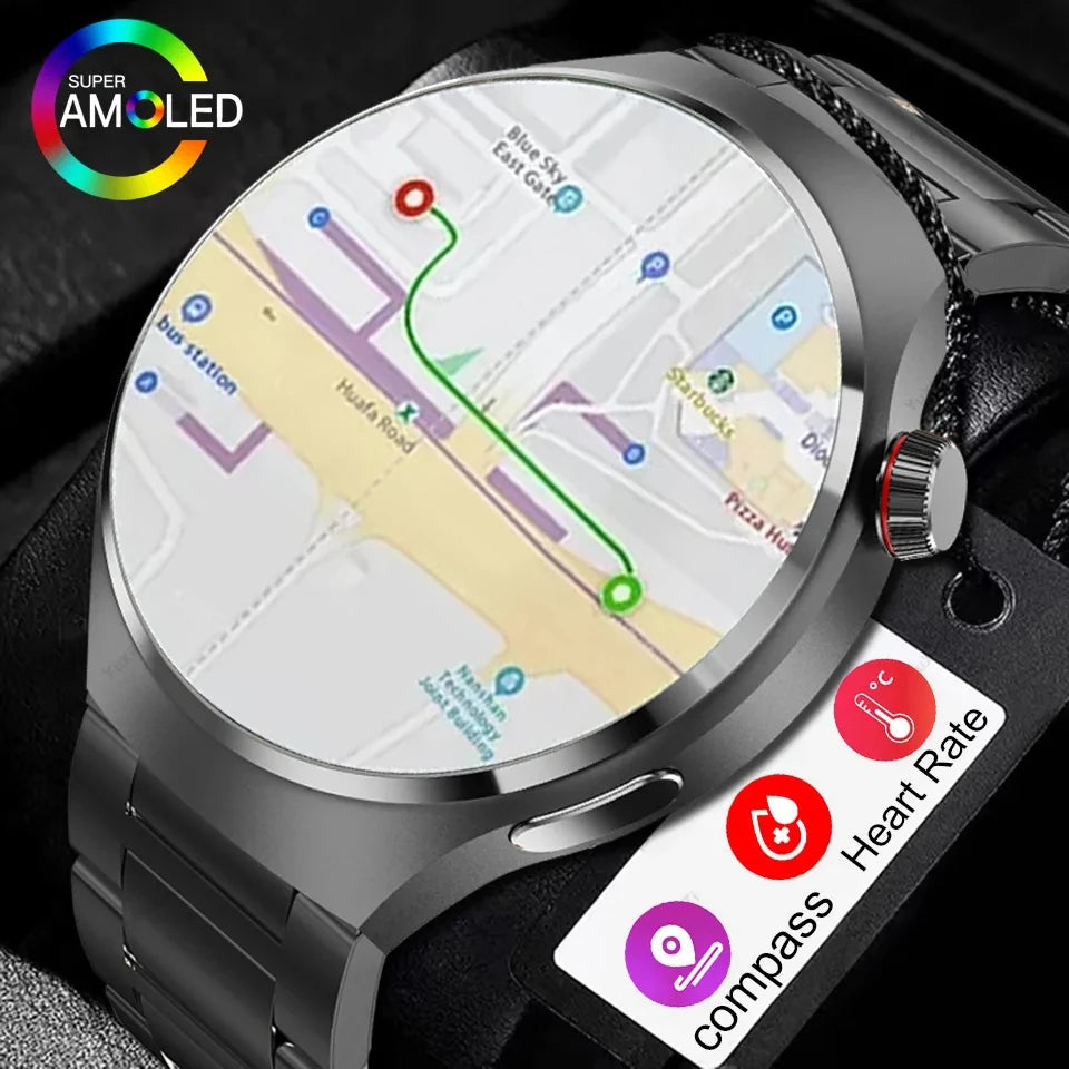 New For Huawei Xiaomi GT4 Pro Smart Watch Men NFC GPS Tracker AMOLED 360*360 HD Screen Heart Rate Bluetooth Call SmartWatch