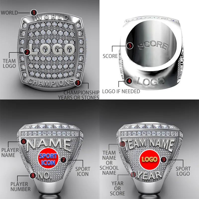 Custom Name Logo Youth Cheap Custom Championship Ring Gift，Promotional activities, customized championship rings (all teams) ring AAA+