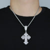 RoyalClarityCo Cross Pendant Necklace Gold Plated CZ AAA+ Religion Charm