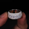 Luxury VVS1 3 Row 11mm Width Moissanite Ring In S925 Silver Ring  Jewelry Pave Setting With Certificate Fine Jewlery Gift