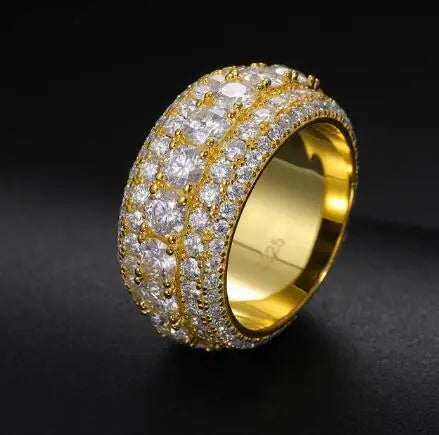 Luxury VVS1 3 Row 11mm Width Moissanite Ring In S925 Silver Ring  Jewelry Pave Setting With Certificate Fine Jewlery Gift