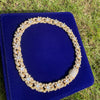 Iced Out Flower Necklace Cuban Link Chain for Women Prong Setting CZ Hip Hop Jewelry Chain AAA+