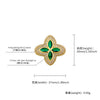 Charm Four Leaf Clover Ring Gold Silver Color Cubic Zirconia Flower Classic Ring For Gift