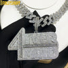 4 Ever Paid Pendant Necklace Iced Out Bling Gold Plated CZ Cubic Zirconia Enamel Charm Men Fashion Jewelry