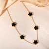 Five-Leaf Plum Blossom Necklace Woman Clover Elegant Pendant Charm Collarbone Chain Party Jewelry Gifts