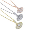 Iced Out Stereoscopic Eye Pendant Necklace Prong Setting Bling Cubic Zirconia Evil Eye Charm Men