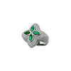 Charm Four Leaf Clover Ring Gold Silver Color Cubic Zirconia Flower Classic Ring For Gift