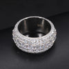 Luxury VVS1 3 Row 11mm Width Moissanite Ring In S925 Silver Ring  Jewelry Pave Setting With Certificate Fine Jewlery Gift