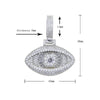 Iced Out Stereoscopic Eye Pendant Necklace Prong Setting Bling Cubic Zirconia Evil Eye Charm Men