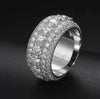 Luxury VVS1 3 Row 11mm Width Moissanite Ring In S925 Silver Ring  Jewelry Pave Setting With Certificate Fine Jewlery Gift