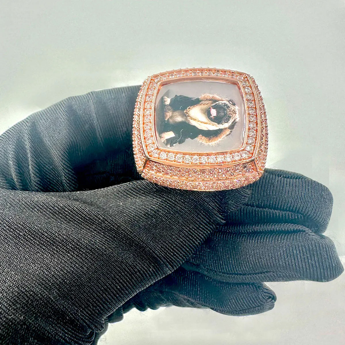 Custom Photo Ring for Men Iced Out Prong Setting Hip Hop Jewelry 2023 Trend