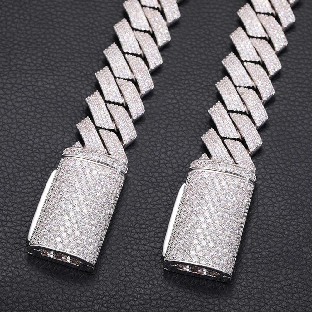 Big 20mm 4 Rows Iced Out Necklaces Cuban Link Chain Necklaces for Men Women Zircon Hip Hop Goth Choker Free Shipping