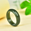 Natural Nephrite Green Jade Ring Men Healing Gemstone Fine Jewelry Genuine Hetian Jades Dragon Thumb Rings Wide Band Anillos
