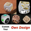 Moissanite Custom Rings For Men 925 Silver Custom Letter Name Championship Ring Hip Hop Luxury Jewelry Personalized Baguette
