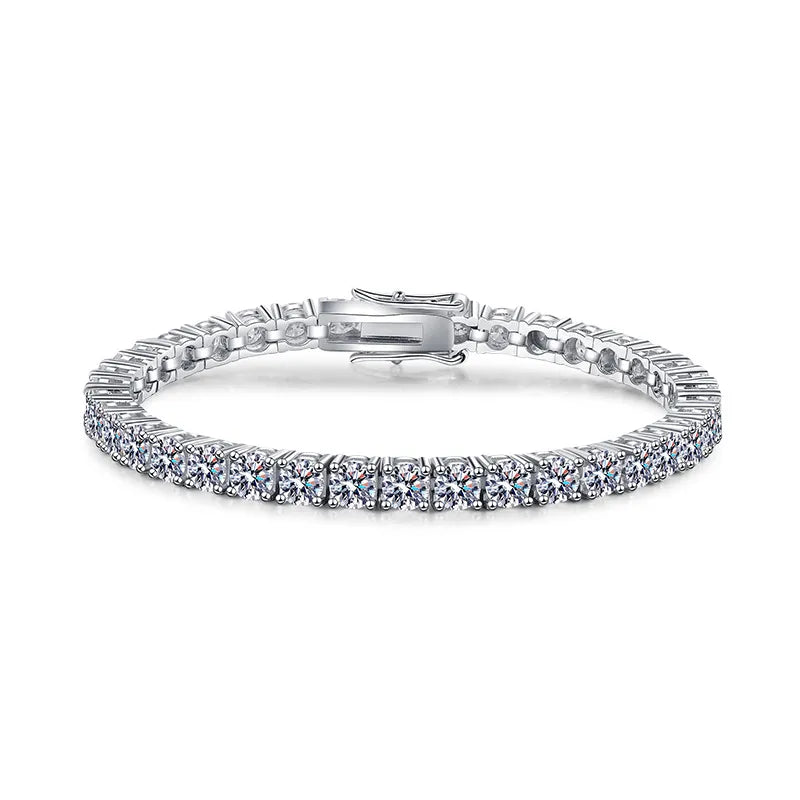 3MM D VVS Moissanite Diamond Tennis Bracelet Passes Diamond Sparkling Test Solid S925