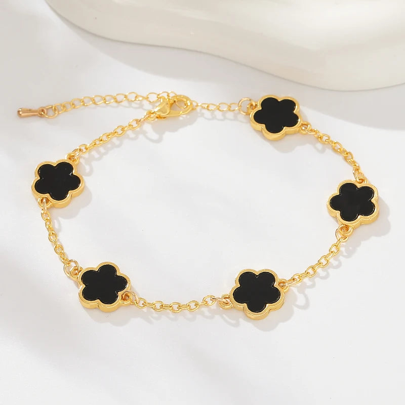 Luxury Classic Five Flower Bracelet Adjustable Five-Pointed Star Wristband Chain For Women Fashion Party Jewelry Gift Clover
