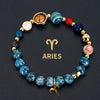 12 Constellation Bracelet Zodiac Cosmic Galaxy Bracelet 1pc Cosmic Galaxy Imperial Green Natural Stone Eight Planets Ladies Pendant Libra Virgo Sagittarius Jewelry Valentine's Day Couple Gift