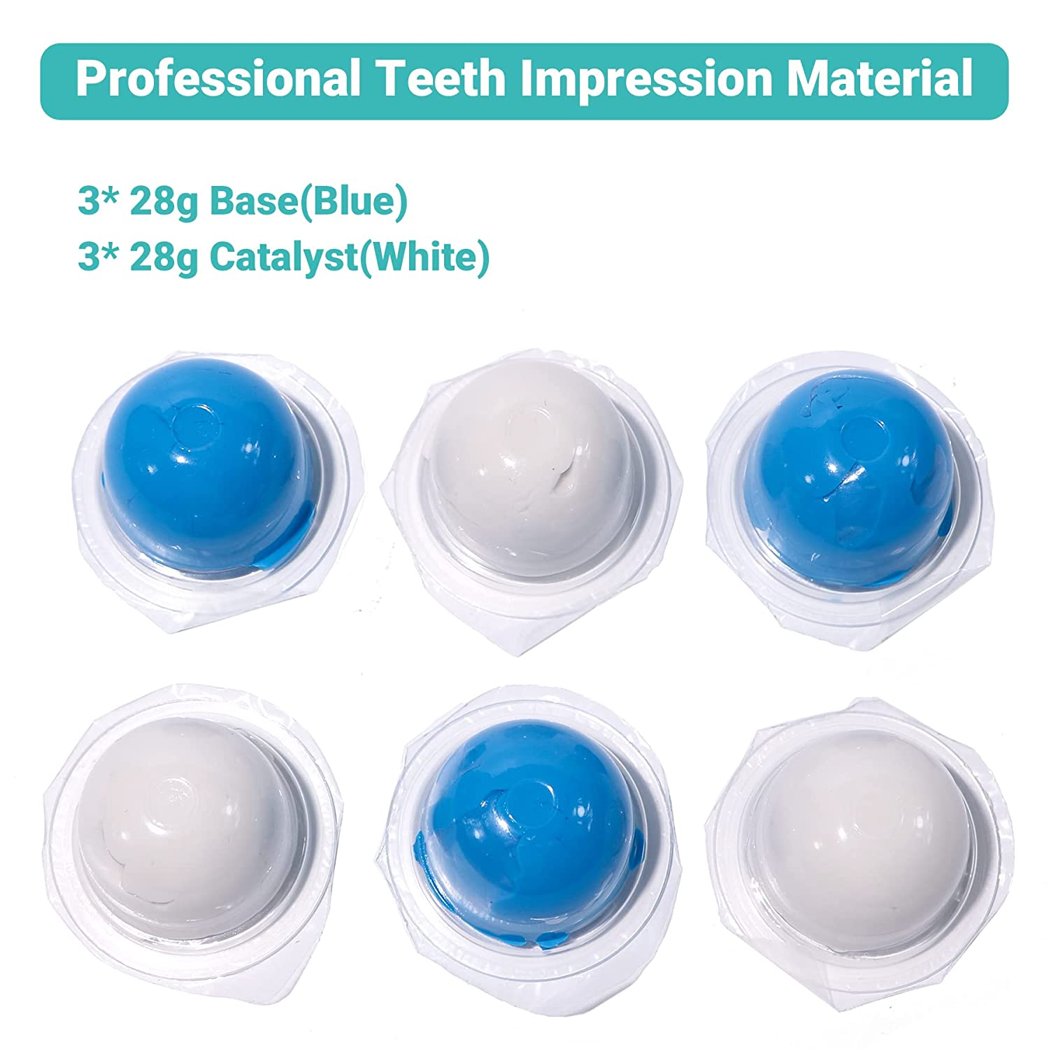 Teeth Impression Kit Putty Silicone Material Tray Teeth Molding Kit for Dental Impression Medium