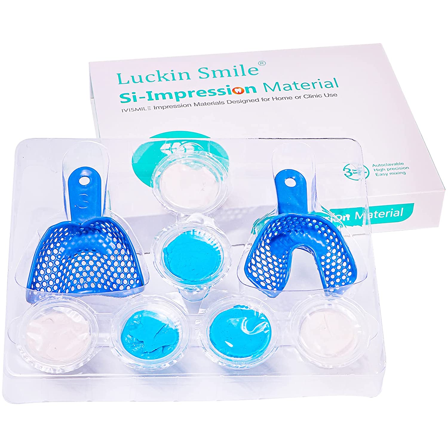 Teeth Impression Kit Putty Silicone Material Tray Teeth Molding Kit for Dental Impression Medium