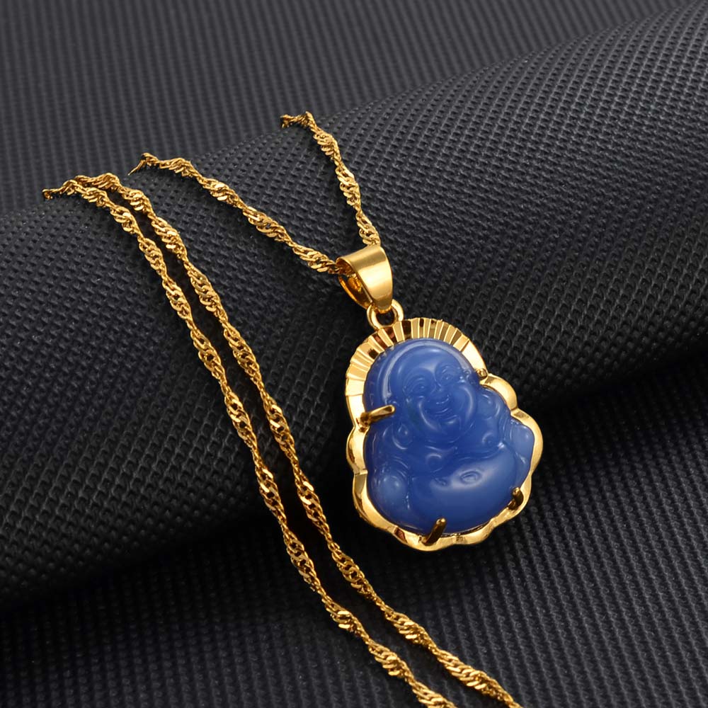 Anniyo Buddha Pendant AAA+ Necklaces Women Girls Amulet Chinese Maitreya Necklace Jewelry